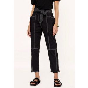 NWT Rebecca Minkoff RITA cargo high waist pockets white stitch black jeans size2